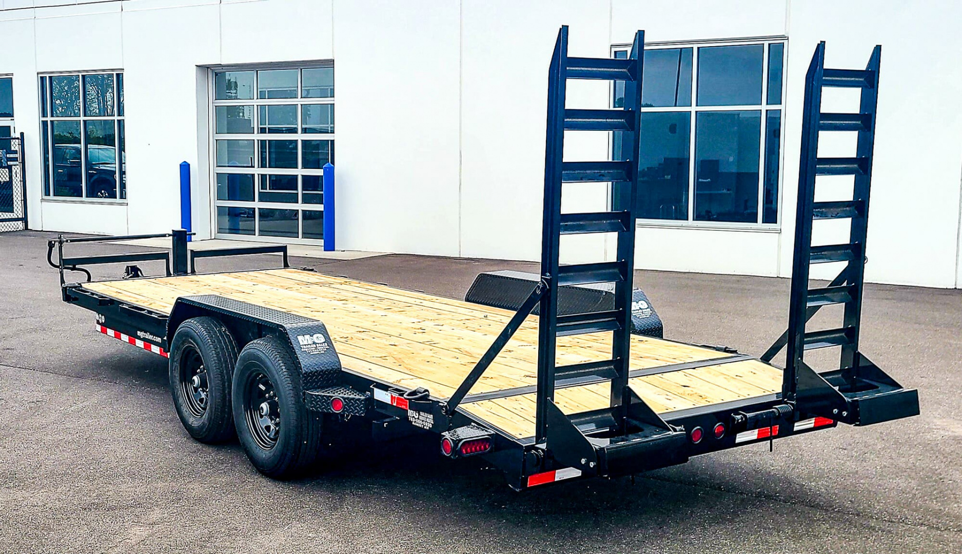 New ETB 83x18 14K EQUIPMENT TRAILER W/ FOLD UP RAMPS - BLACK