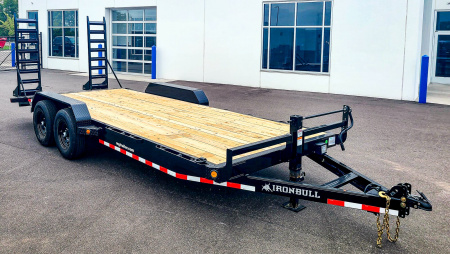 New ETB 83x18 14K EQUIPMENT TRAILER W/ FOLD UP RAMPS - BLACK