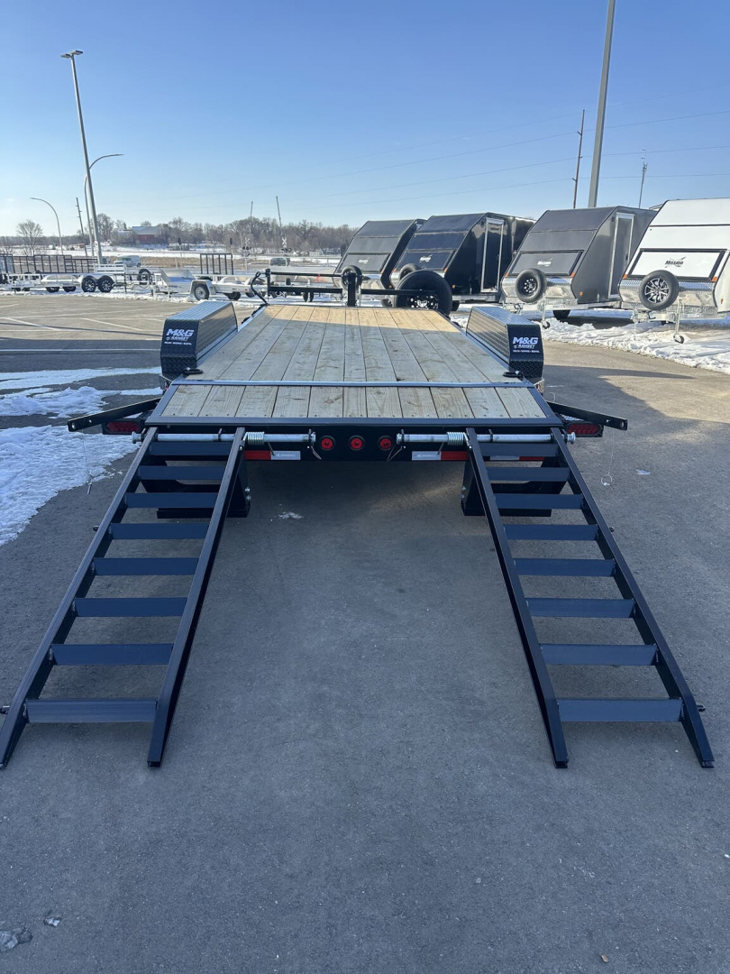 New ETB 83x18 14K EQUIPMENT TRAILER W/ FOLD UP RAMPS - BLACK