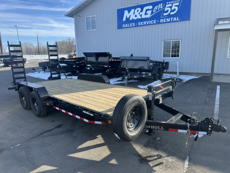 New ETB 83x18 14K EQUIPMENT TRAILER W/ FOLD UP RAMPS - BLACK