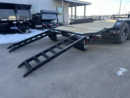 New ETB 83x18 14K EQUIPMENT TRAILER W/ FOLD UP RAMPS - BLACK