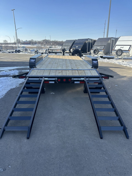 New ETB 83x18 14K EQUIPMENT TRAILER W/ FOLD UP RAMPS - BLACK