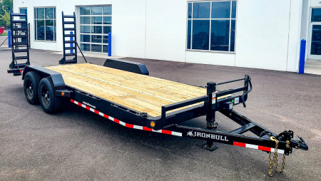 New ETB 83x18 14K EQUIPMENT TRAILER W/ FOLD UP RAMPS - BLACK