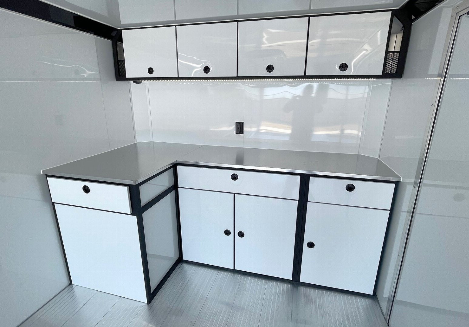 New ATC 28' RoM 500 Aluminum Enclosed Car Hauler/ Race Trailer - White, Extruded Floor, Escape Door, AC