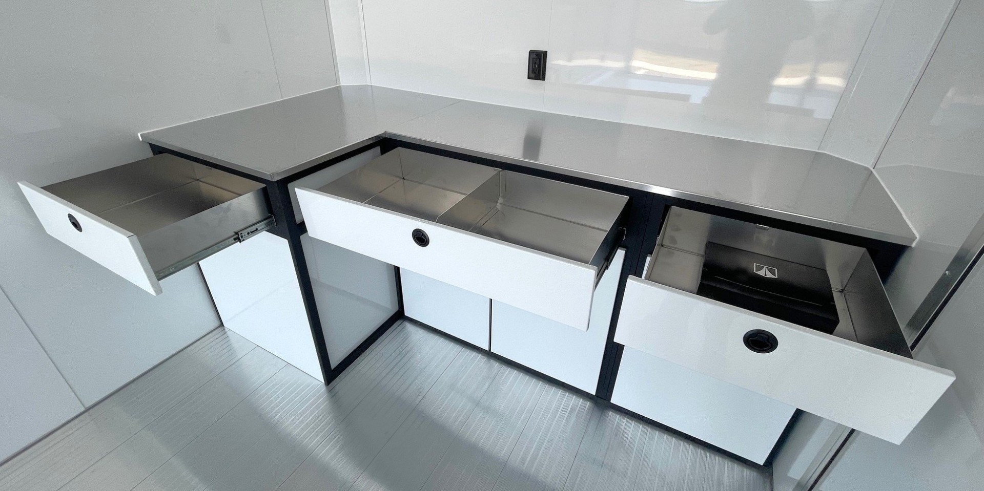 New ATC 28' RoM 500 Aluminum Enclosed Car Hauler/ Race Trailer - White, Extruded Floor, Escape Door, AC