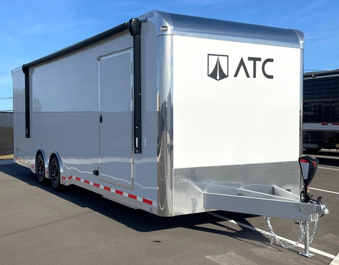 New ATC 28' RoM 500 Aluminum Enclosed Car Hauler/ Race Trailer - White, Extruded Floor, Escape Door, AC