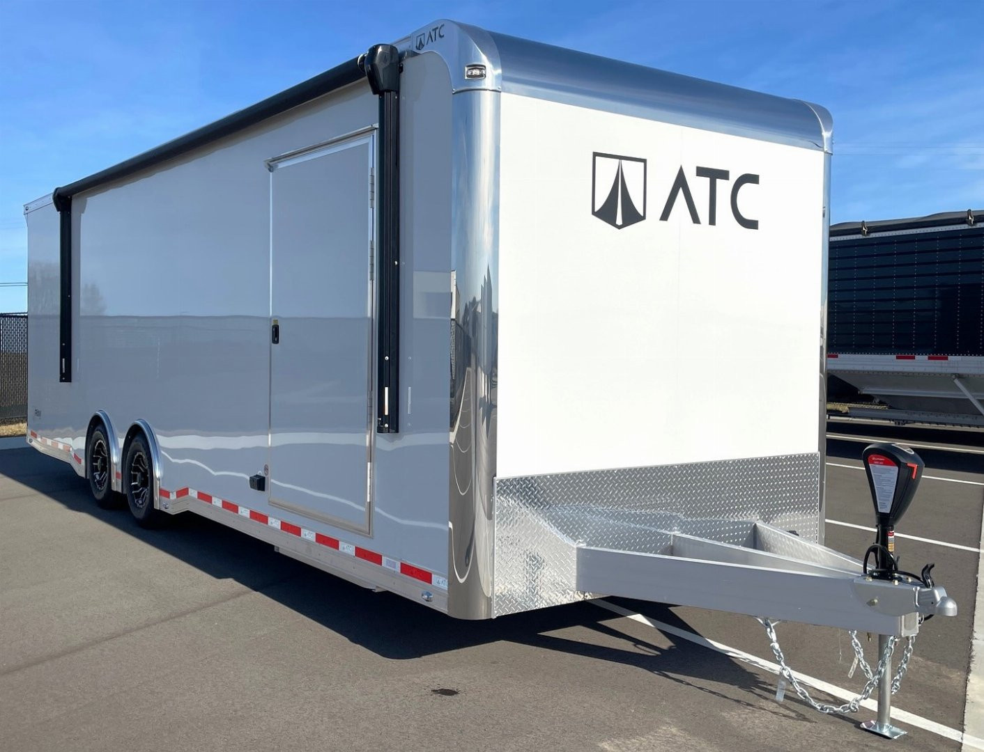 New ATC 28' RoM 500 Aluminum Enclosed Car Hauler/ Race Trailer - White, Extruded Floor, Escape Door, AC