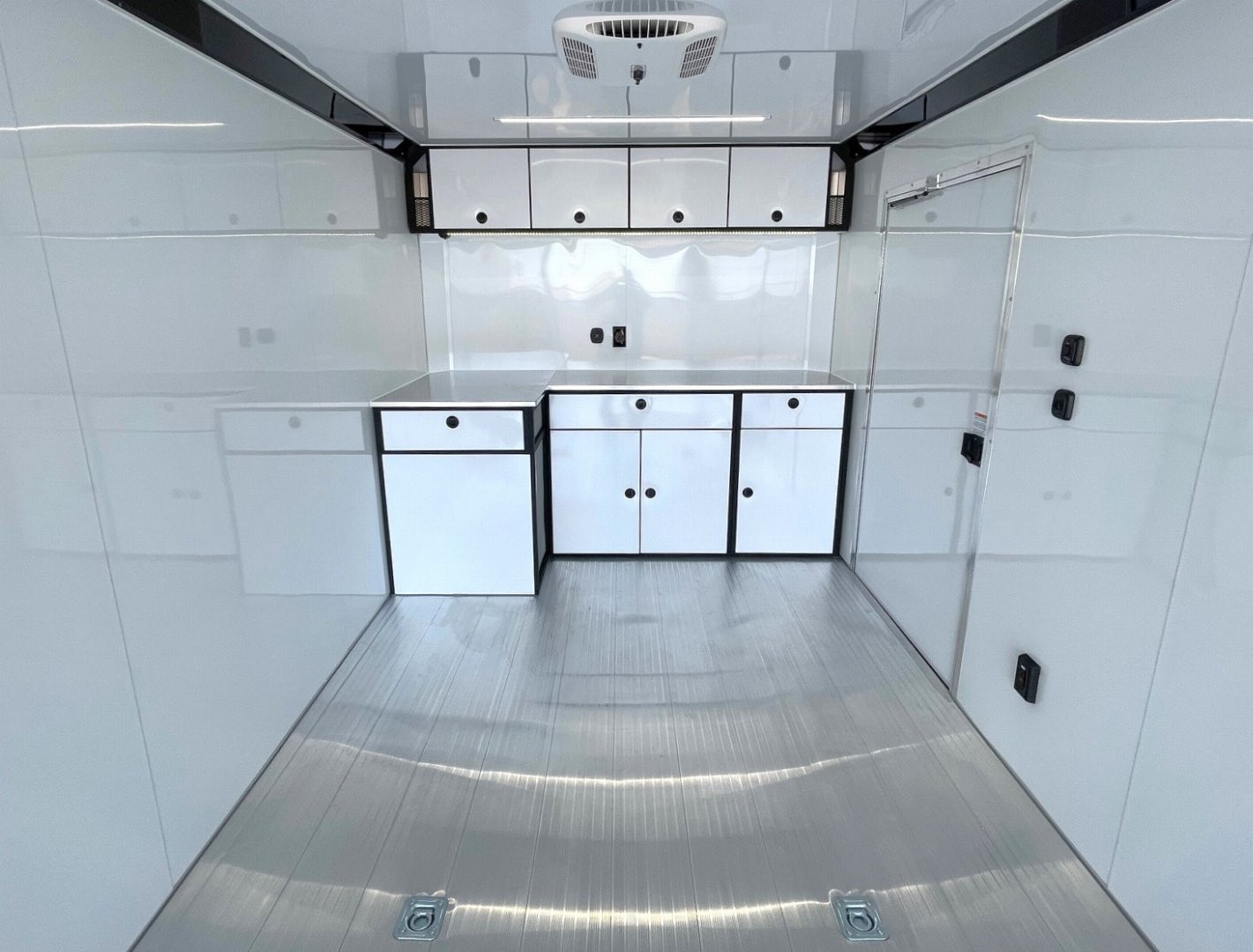 New ATC 28' RoM 500 Aluminum Enclosed Car Hauler/ Race Trailer - White, Extruded Floor, Escape Door, AC