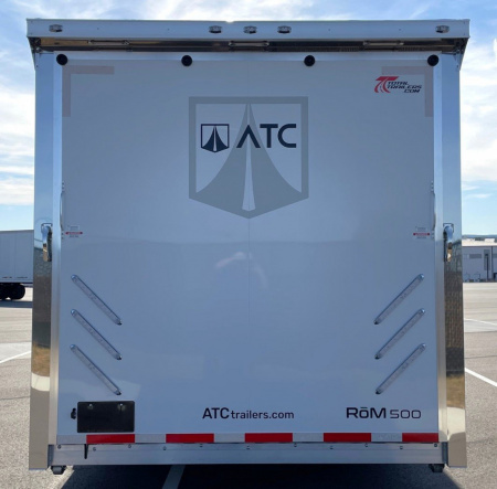 New ATC 28' RoM 500 Aluminum Enclosed Car Hauler/ Race Trailer - White, Extruded Floor, Escape Door, AC