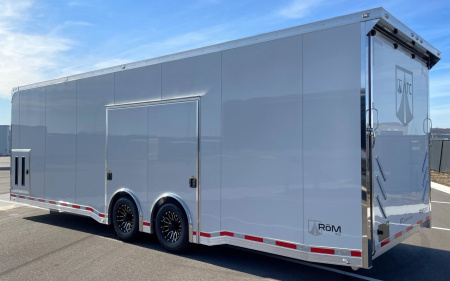 New ATC 28' RoM 500 Aluminum Enclosed Car Hauler/ Race Trailer - White, Extruded Floor, Escape Door, AC
