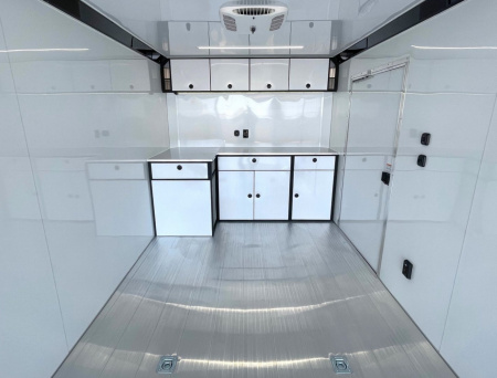 New ATC 28' RoM 500 Aluminum Enclosed Car Hauler/ Race Trailer - White, Extruded Floor, Escape Door, AC