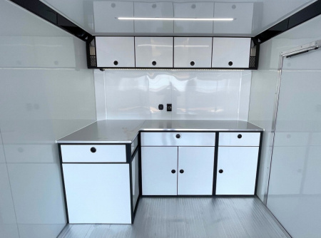 New ATC 28' RoM 500 Aluminum Enclosed Car Hauler/ Race Trailer - White, Extruded Floor, Escape Door, AC