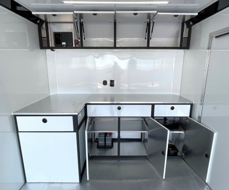 New ATC 28' RoM 500 Aluminum Enclosed Car Hauler/ Race Trailer - White, Extruded Floor, Escape Door, AC