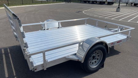 New Cherokee 76"x 10' Aluminum Single Axle Utility Trailer: 3500 GVWR , Ramp Gate