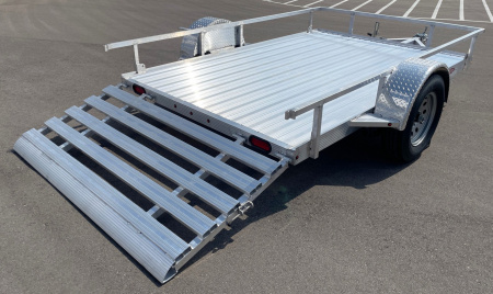 New Cherokee 76"x 10' Aluminum Single Axle Utility Trailer: 3500 GVWR , Ramp Gate