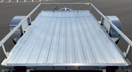 New Cherokee 76"x 10' Aluminum Single Axle Utility Trailer: 3500 GVWR , Ramp Gate