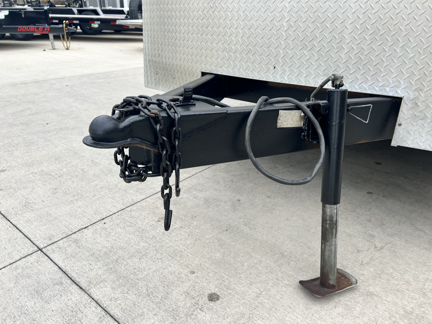 Used 1998 Forest River 7x12 + 2’V Nose Rear Ramp Enclosed Cargo Trailer Treadplate Floor