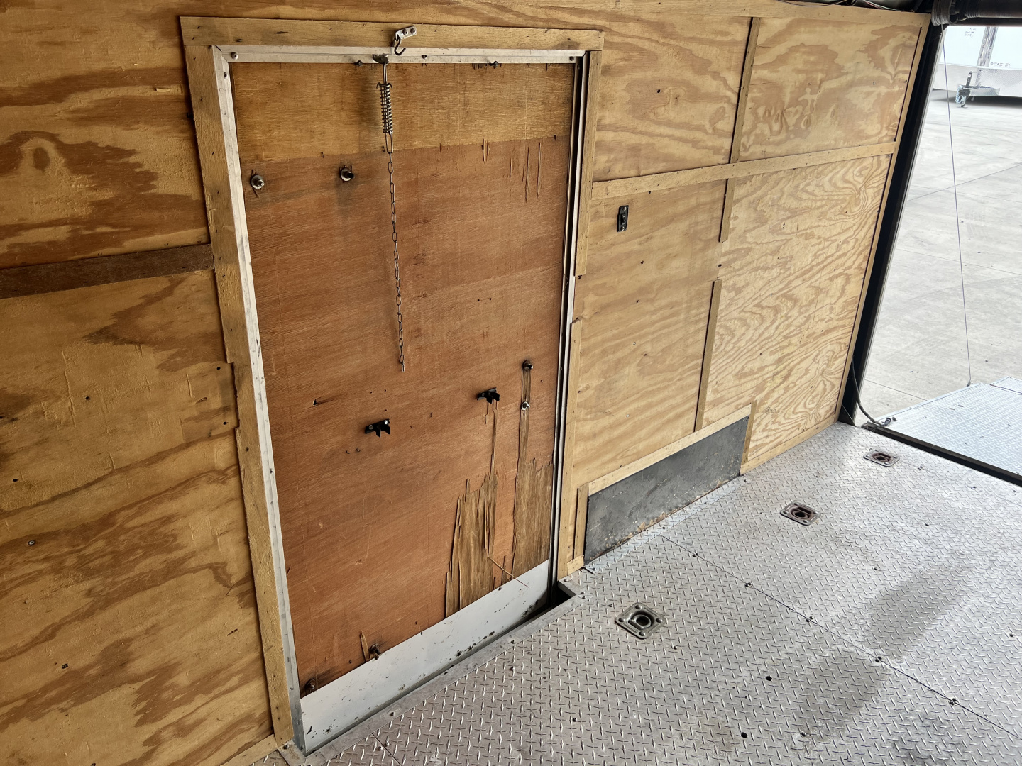 Used 1998 Forest River 7x12 + 2’V Nose Rear Ramp Enclosed Cargo Trailer Treadplate Floor