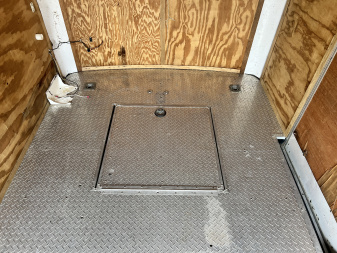 Used 1998 Forest River 7x12 + 2’V Nose Rear Ramp Enclosed Cargo Trailer Treadplate Floor