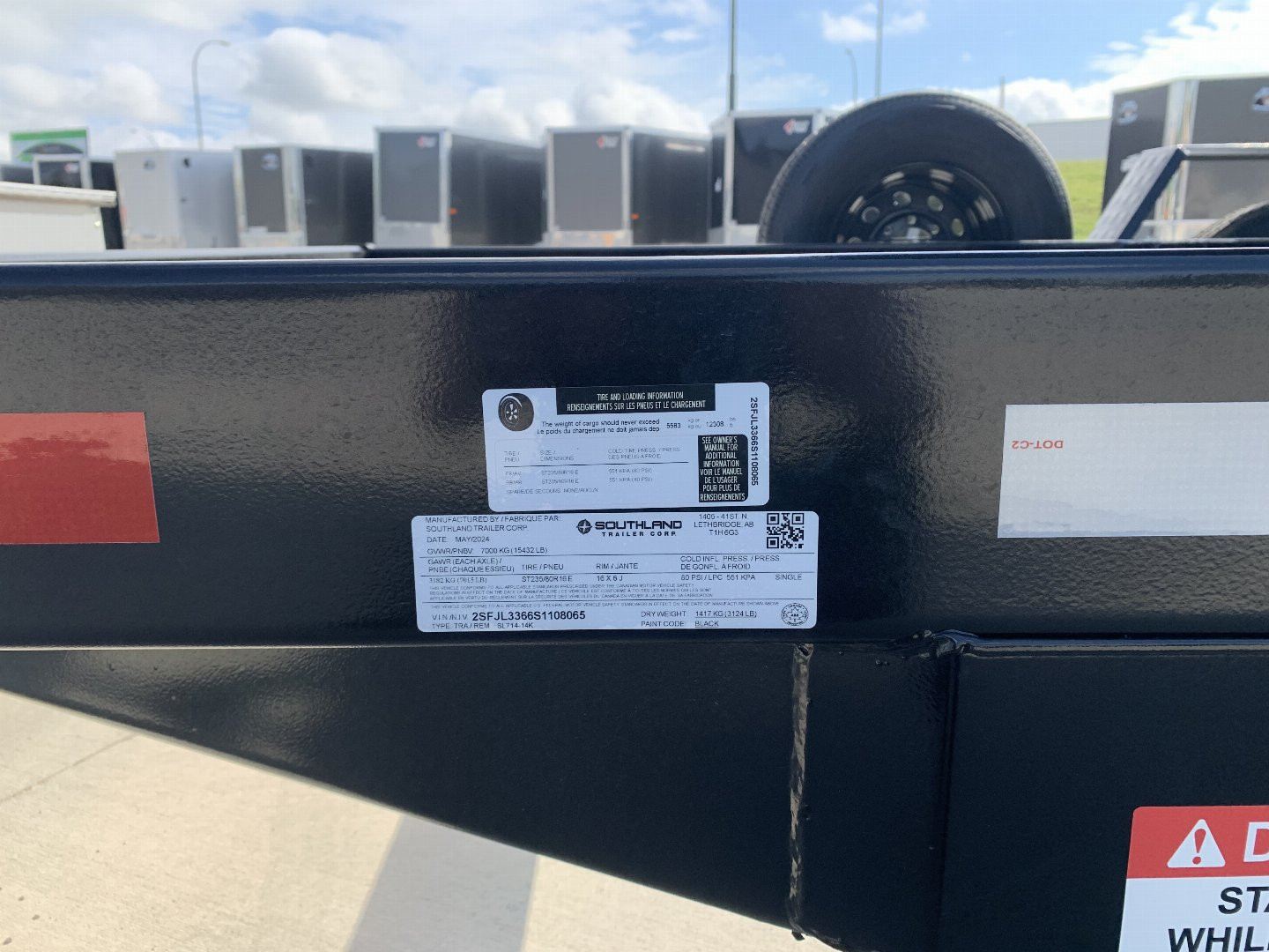 Used Twice 2026 Southland 14ft Low Profile Dump Trailer 2-7000 lb axles =14K with Ramps