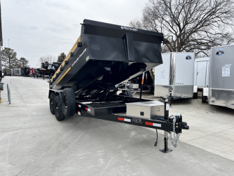 Used Twice 2026 Southland 14ft Low Profile Dump Trailer 2-7000 lb axles =14K with Ramps