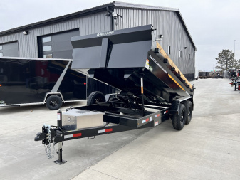 Used Twice 2026 Southland 14ft Low Profile Dump Trailer 2-7000 lb axles =14K with Ramps