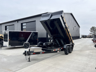 Used Twice 2026 Southland 14ft Low Profile Dump Trailer 2-7000 lb axles =14K with Ramps