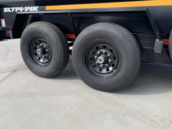 Used Twice 2026 Southland 14ft Low Profile Dump Trailer 2-7000 lb axles =14K with Ramps