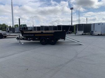 Used Twice 2026 Southland 14ft Low Profile Dump Trailer 2-7000 lb axles =14K with Ramps
