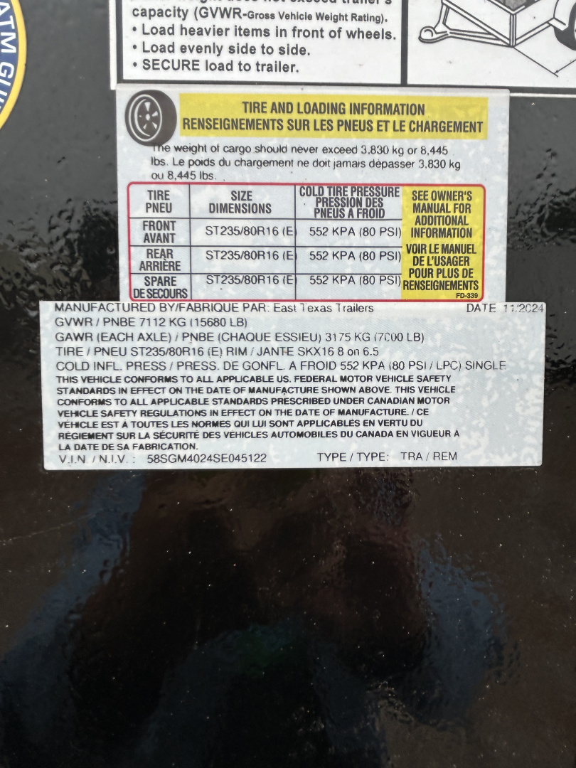 Used 2025 East Texas Trailers 102”x40’ Tandem Axles(7000lbs)Lowboy Equipment Trailer(Repo Trailer)