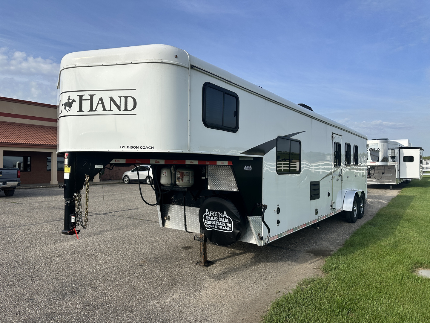 Used 2018 Bison Trailers 3H 10' LQ Trail Hand Horse Trailer