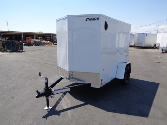 New 2026 Pace American * Out Back DLX * 5x8 V-Nose Single Axel Cargo Trailer w/ Rear Ramp Door