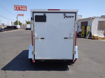 New 2026 Pace American * Out Back DLX * 5x8 V-Nose Single Axel Cargo Trailer w/ Rear Ramp Door