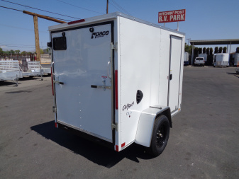 New 2026 Pace American * Out Back DLX * 5x8 V-Nose Single Axel Cargo Trailer w/ Rear Ramp Door