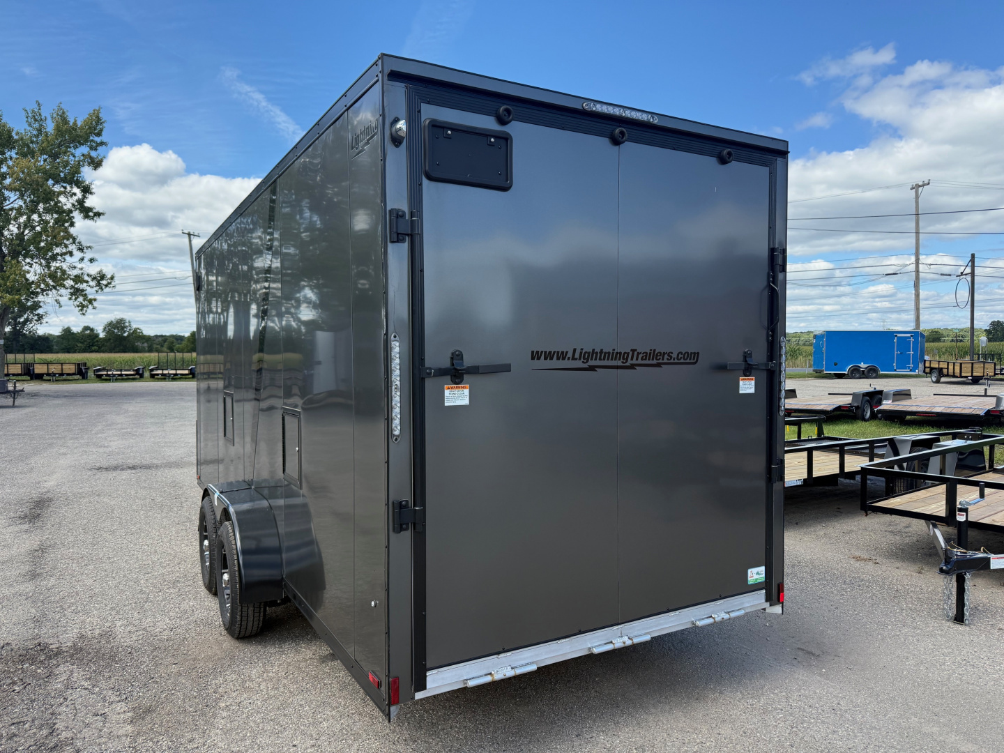New 7 x 23 All Aluminum 3 Place Enclosed Lighting 2025 Trailer with 7ft interior - upgraded options