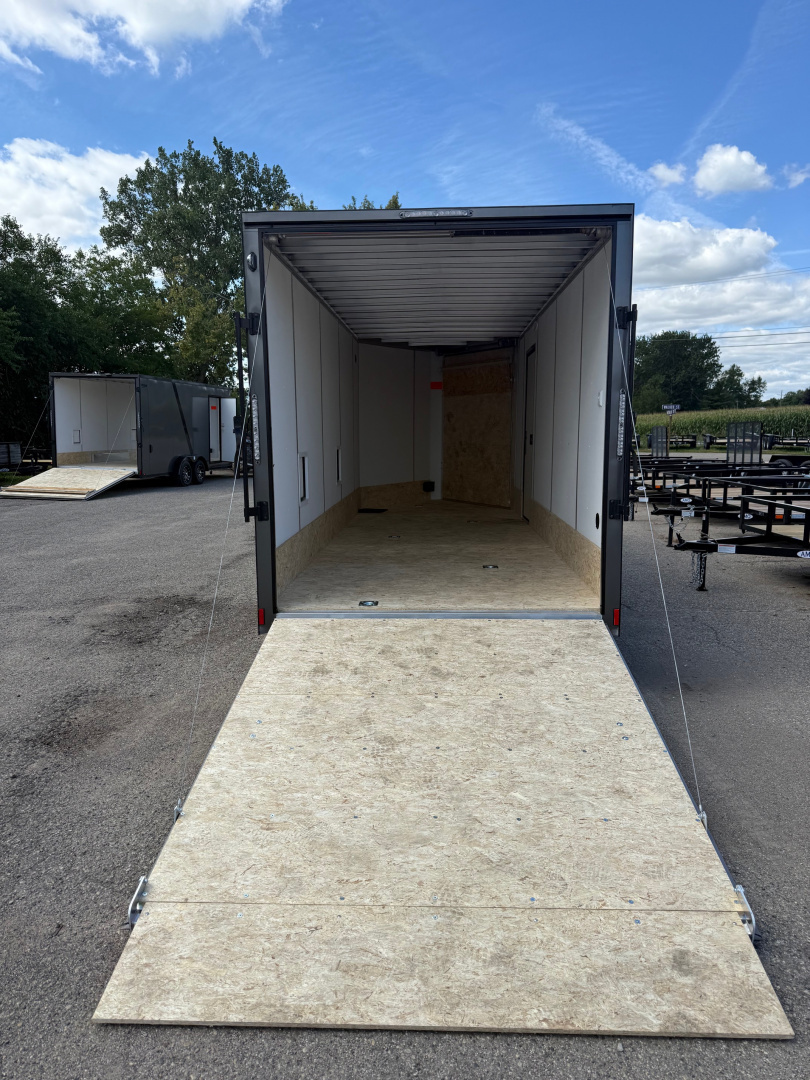 New 7 x 23 All Aluminum 3 Place Enclosed Lighting 2025 Trailer with 7ft interior - upgraded options