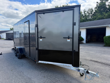 New 7 x 23 All Aluminum 3 Place Enclosed Lighting 2025 Trailer with 7ft interior - upgraded options