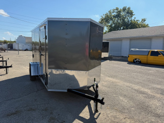 New 2025 6 x 12 Enclosed Cross Trailers Beta Cargo / Enclosed Trailer With Spare Tire and Ramp Door
