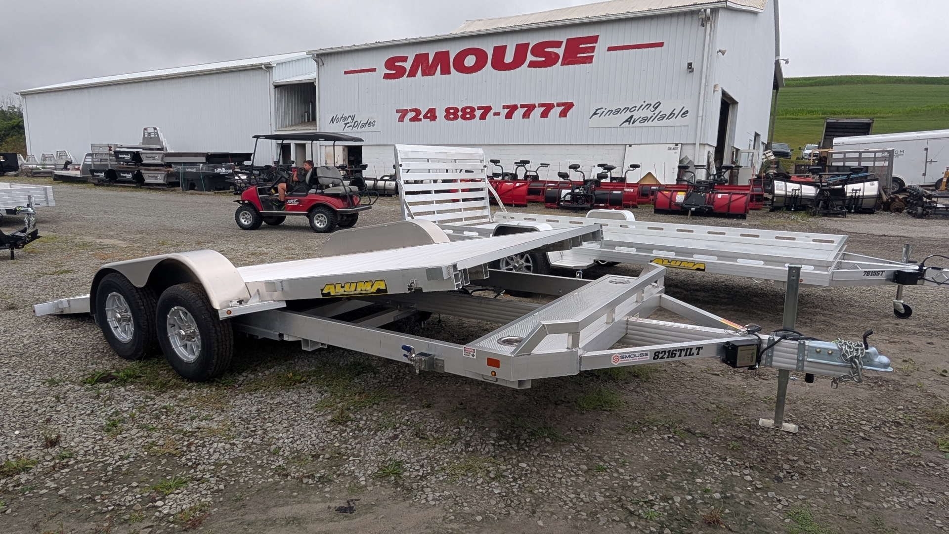 New 2026 Aluma 16' (20" Stationary + 16' TILT) Tilt Trailer (Car Hauler)