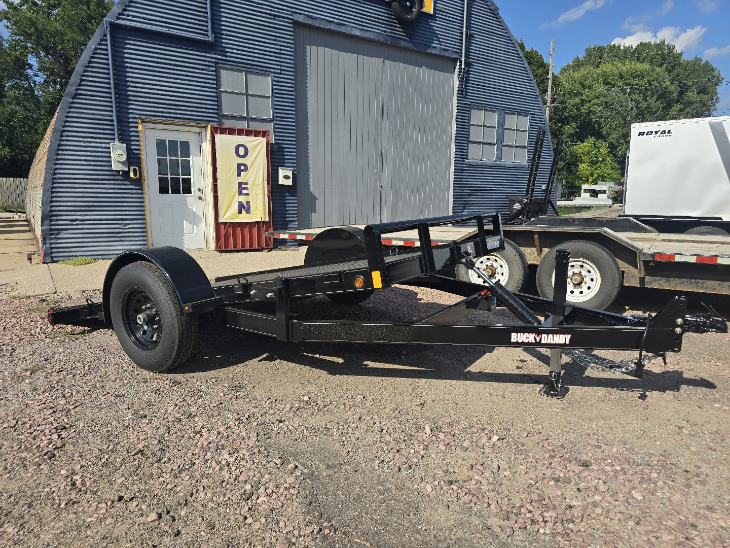 New 2026 BUCK DANDY 77"x12' Scissor Tilt-Steel Floor- 7k GVWR Flatbed Trailer