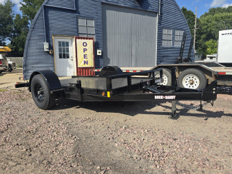 New 2026 BUCK DANDY 77"x12' Scissor Tilt-Steel Floor- 7k GVWR Flatbed Trailer