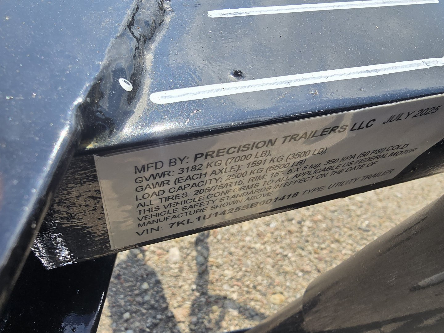 New 2025 Precision Trailers 77"x14' Utility Trailer-Tandem Axle-7k GVWR