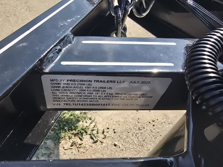New 2025 Precision Trailers 77"x14' Utility Trailer-Tandem Axle-7k GVWR