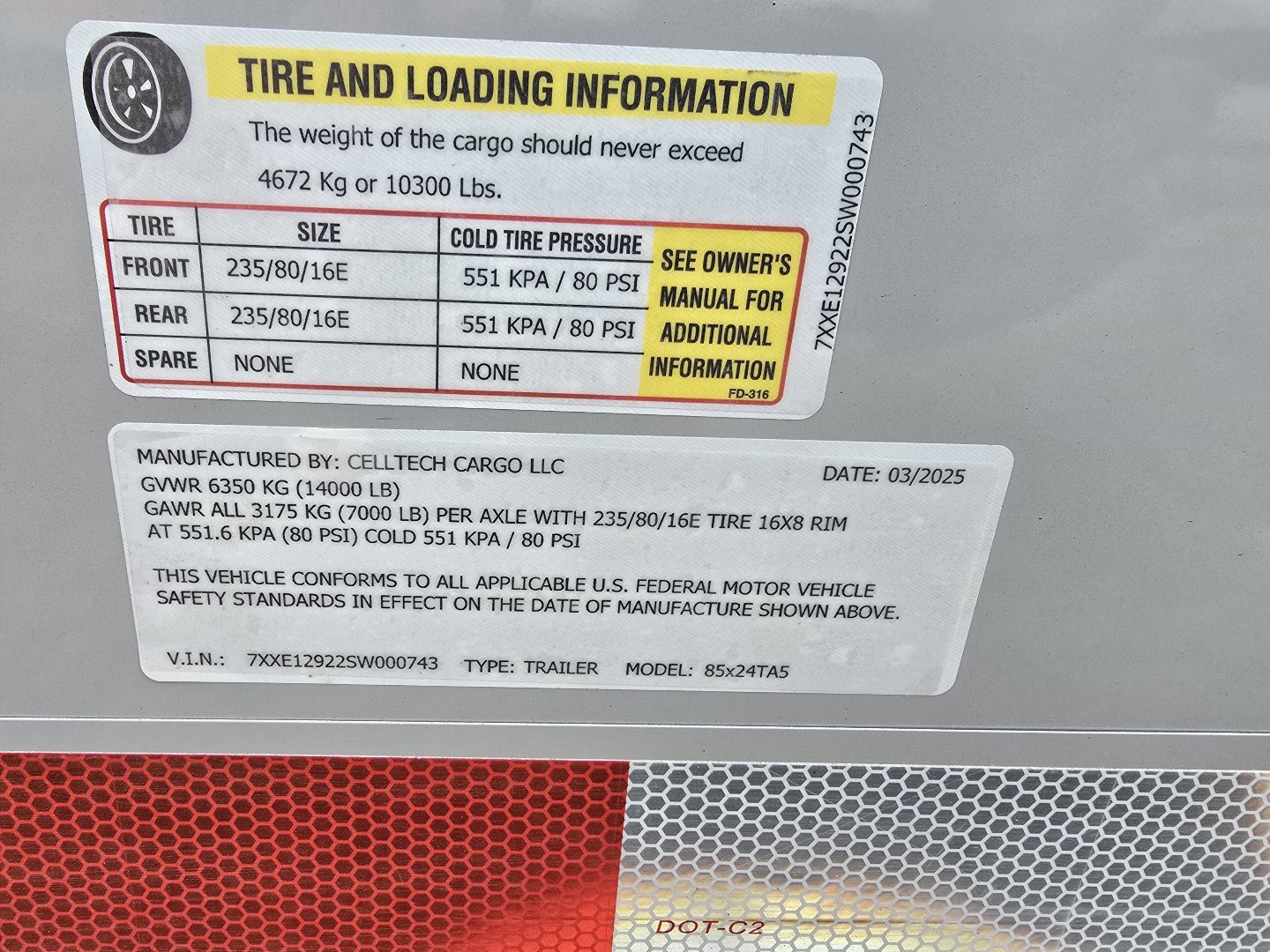 New 2025 Cell-Tech Trailers 8.5x24' Cargo-14K GVWR Cargo / Enclosed Trailer