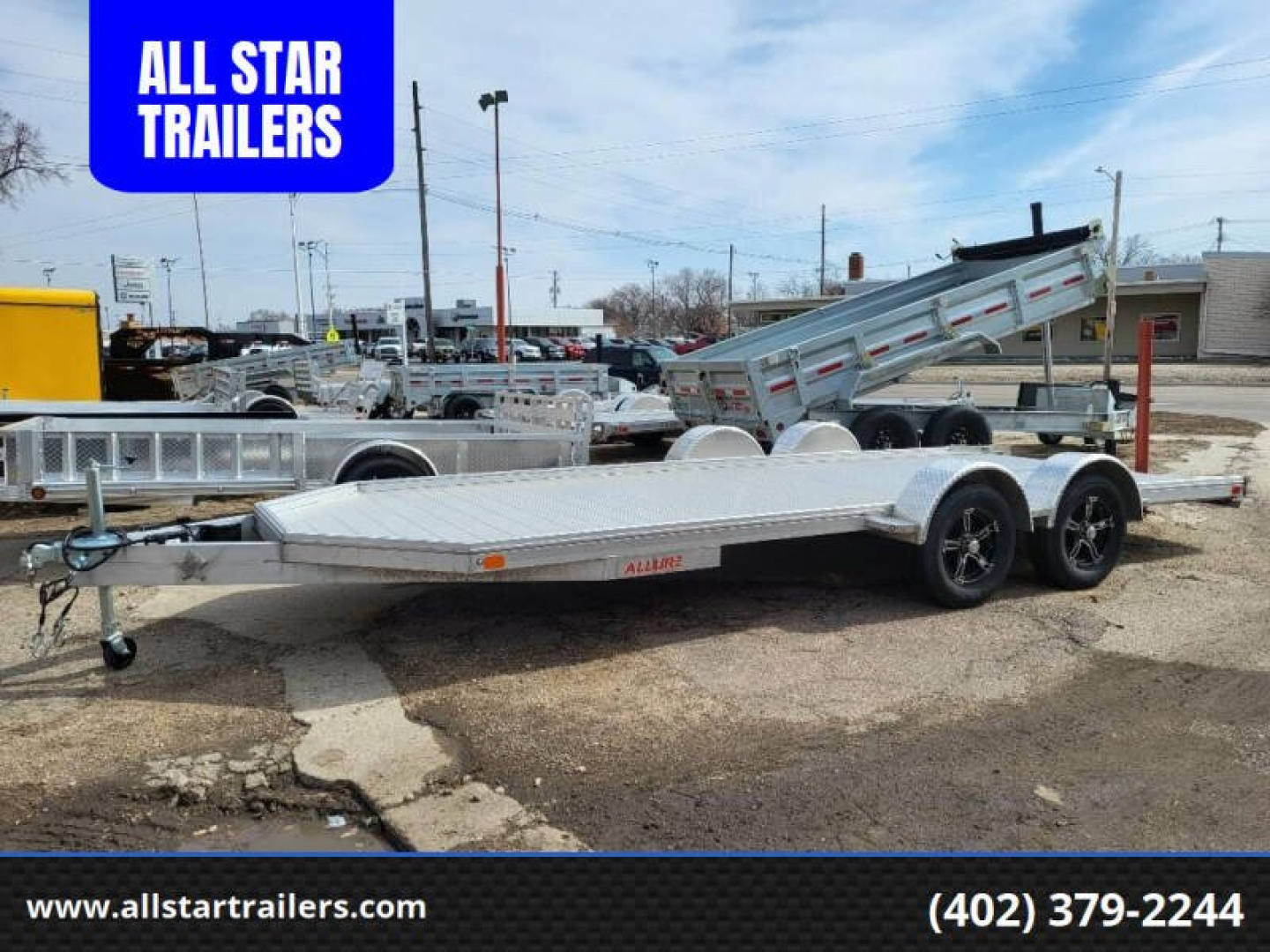 New 2023 ALLURE TRAILERS 81"x18' Tandem Axle-2 Ramp-7k GVWR Flatbed Trailer