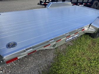New 2025 Sure-Trac 7X18 TANDEM AXLE 7000 LB GVWR ALUMINUM Car / Racing Trailer WITH ALUMINUM DECK, MAG WHEELS, SETBACK JACK, 4 D RING TIE DOWNS, REMOVEABLE FENDER