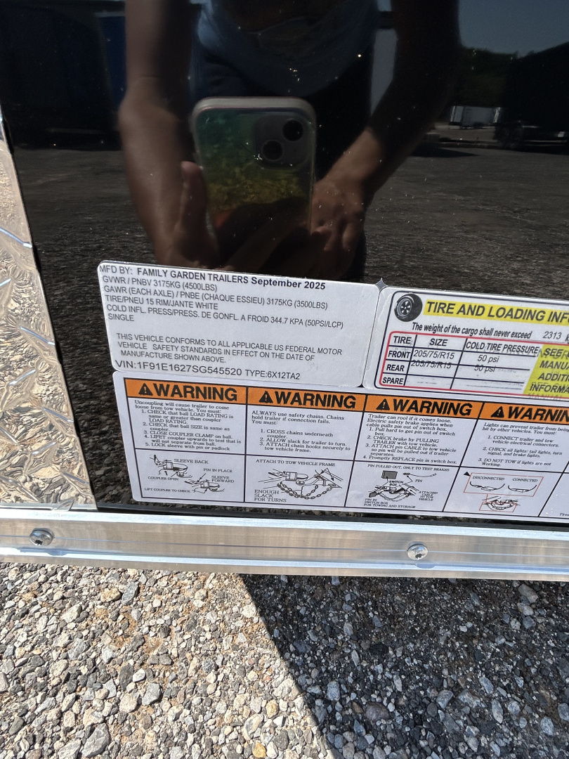 New 2025 Family Trailer 6x12 Tandem Axle Cargo / Enclosed Trailer