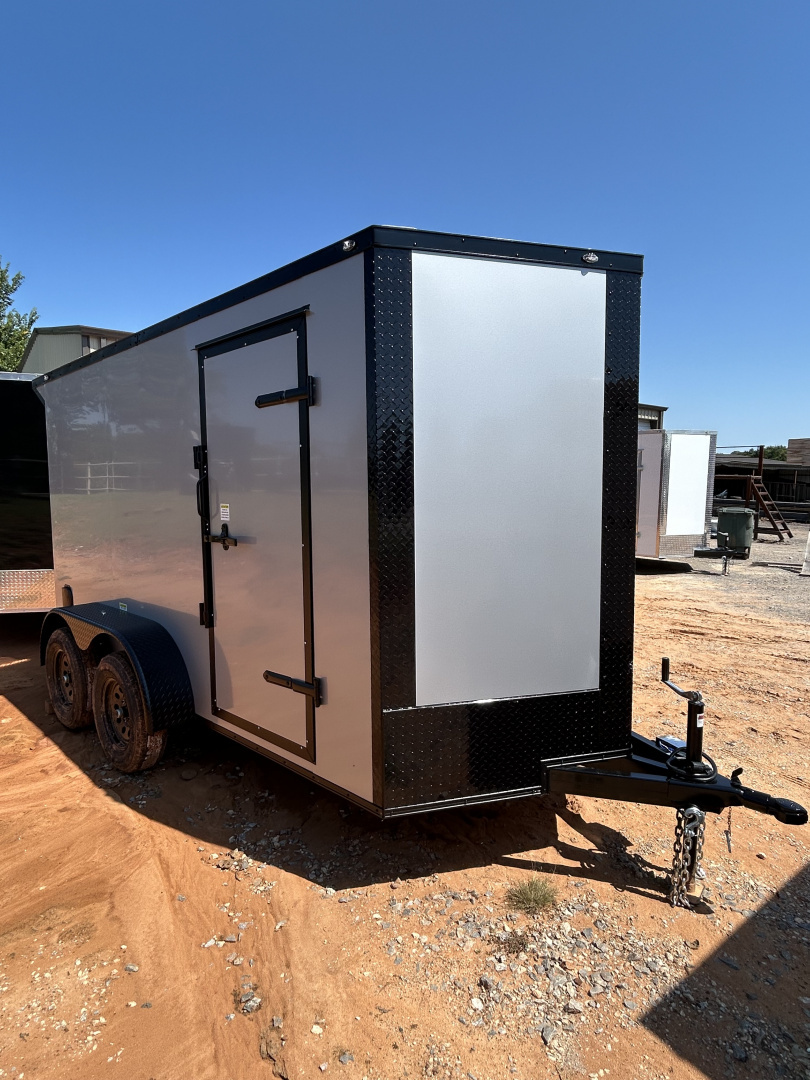 New 2025 Family Trailer 6x12 Tandem Axles Cargo / Enclosed Trailer- Screwless Exterior-Blackout pkg.-Rear Spoiler
