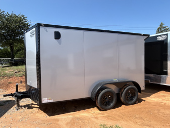 New 2025 Family Trailer 6x12 Tandem Axles Cargo / Enclosed Trailer- Screwless Exterior-Blackout pkg.-Rear Spoiler