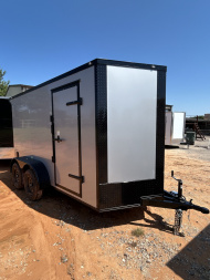 New 2025 Family Trailer 6x12 Tandem Axles Cargo / Enclosed Trailer- Screwless Exterior-Blackout pkg.-Rear Spoiler